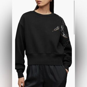 AllSaints Tempesto Separó Sweatshirt in Black Size M